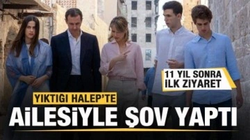 Esed'den 11 yıl sonra ilk ziyaret! Yıktığı Halep'te şov yaptı