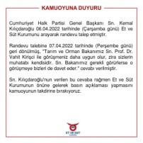 Et ve Süt Kurumu'ndan Kılıçdaroğlu'na yanıt