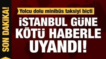 Eyüpsultan'da yolcu dolu minibüs karşı şeride geçerek taksiye çarptı: 4 yaralı!