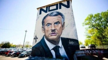 Fransa'da Macron'un Hitler olarak resmedildiği grafiti kaldırıldı