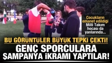 Genç sporculara 'şampanyalı kutlama' yapılması tepki çekti!