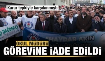 Görevinden alınan okul müdürü görevine iade edildi