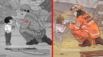 Güney Koreli çizerden duygulandıran deprem karikatürü