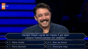 Hangisi Süper Lig'te bir maçta 5 gol atamamıştır? Milyoner'de 200 bin TL'lik soru