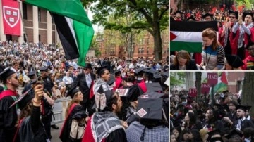 Harvard Üniversitesi'nde Filistin'e destek eylemi