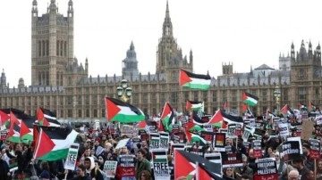 İngiltere parlamentosunda Gazze eylemi