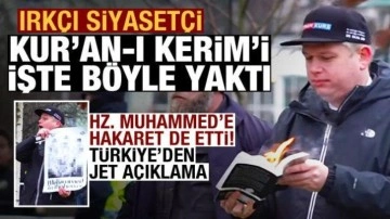 Irkçı Rasmus Paludan, Kur'an-ı Kerim'i yaktı: Türkiye'den jet açıklama