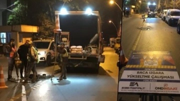 İş bilmezliğin böylesi:İBB'den gece yarısı mahalle ortasında dev hiltilerle yol çalışması!