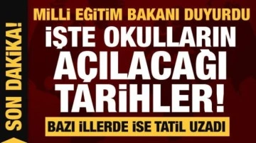 İşte okulların açılacağı tarihler...Deprem bölgesindeki iller için açıklama