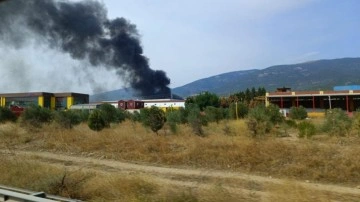 İzmir'de ahşap palet fabrikasında yangın