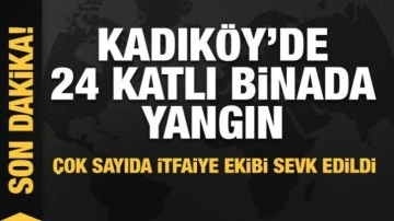 Kadıköy'de 24 katlı binada büyük yangın!