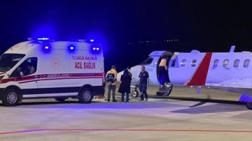 Kalbinde delik olan Muhammet bebek, ambulans uçakla Konya Şehir Hastanesine nakledildi