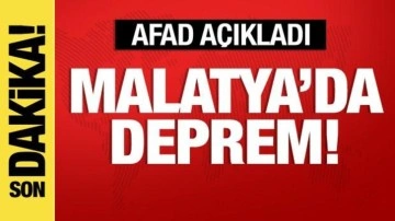 Malatya'da deprem meydana geldi