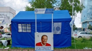 Memleket Partisi'nin Malatya İl Başkanlığı olan çadır çalındı