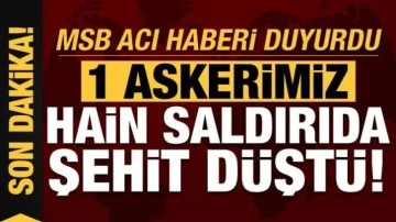 MSB acı haberi duyurdu: 1 askerimiz hain saldırıda şehit oldu!