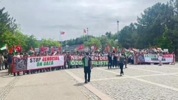 ODTÜ'de işgalci İsrail'in Gazze'ye saldırıları protesto edildi