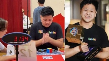 Rubik Küpü'nü 3 saniyede çözerek rekor kırdı