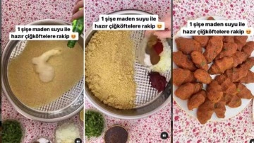 Sadece 1 şişe maden suyu ile etsiz çiğköflere tarifi 10 dakikada hazır