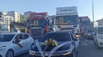 Samsun'da, 10 TIR'lı düğün konvoyu