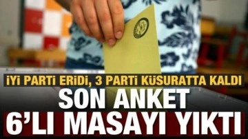 Son anket altılı masayı üzecek! İyi Parti eridi, 3 parti küsuratta kaldı