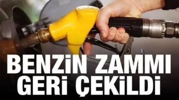 Son dakika: Benzin zammı geri çekildi