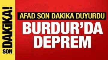 Son dakika: Burdur'da 4,4 büyüklüğünde deprem