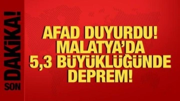 Son dakika: Malatya'da 5,3 büyüklüğünde şiddetli deprem!