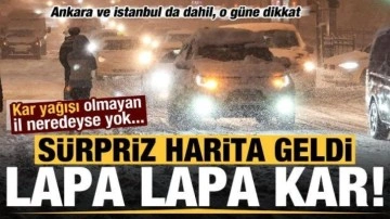 Son dakika: Sürpriz harita geldi, kar yağışı olmayan il neredeyse yok! Ankara, İstanbul...