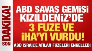 SON DAKİKA...ABD savaş gemisi, Kuzey Kızıldeniz'de 3 füze ve İHA'yı vurdu