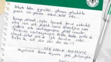 Stadyumda ağırlanan depremzede aileden duygulandıran not