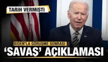 Tarih vermişti! Biden'la görüşmesi sonrası 'savaş' açıklaması