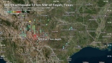 Teksas'ta 5 büyüklüğünde deprem