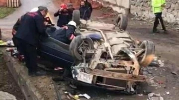 Trabzon'da otomobil, duvarı aşarak alt yola düştü; sürücü öldü
