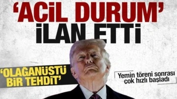 Yemin töreni sonrası Trump'tan 'acil durum' ilanı! Hızlı başladı