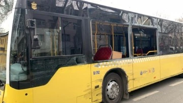 Yine İETT otobüsü kazası! Kamyonet çarpışan İETT otobüsünün camları patladı; yaralılar var