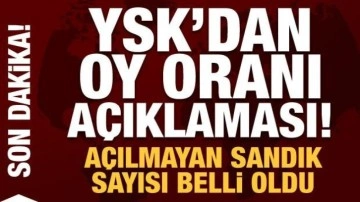 YSK'dan son dakika oy oranı açıklaması! Açılmayan sandık sayısı belli oldu